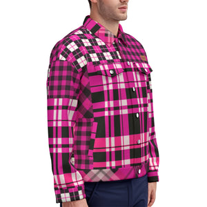 FLEXIN PLAID GRAPES Unisex Lapel Jacket  Cotton