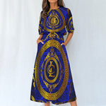 LCC RICH BLUE Women's Elastic Waist Dress