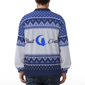LCC KNITTED BLUE Unisex Cardigan With Button Closure