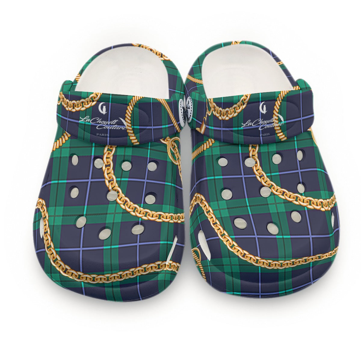 PLAID IN GOLD Kid's Classic Clogs