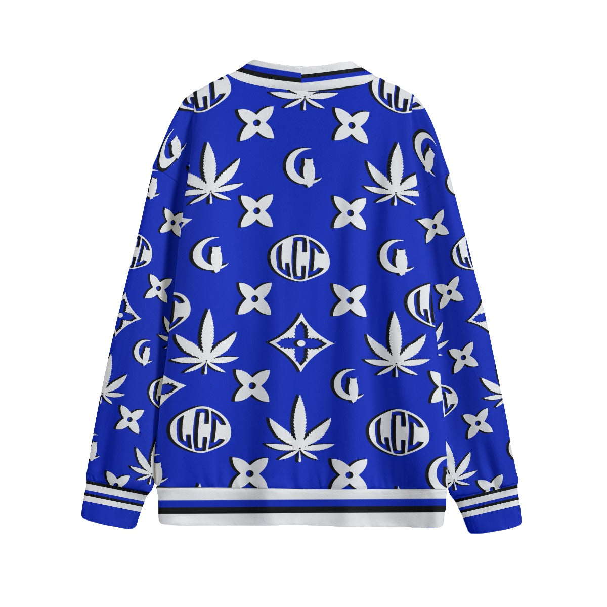 WEEDY LCC BLUE Unisex V-neck Cardigan With Button Closure