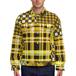 FLEXIN PLAID YLW Unisex Lapel Jacket  Cotton