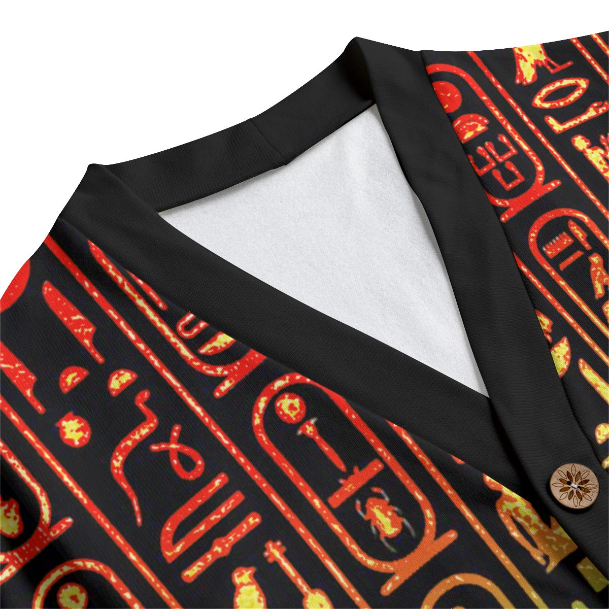 HIEROGLYPH RASTA Unisex V-neck Cardigan With Button Closure