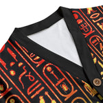 HIEROGLYPH RASTA Unisex V-neck Cardigan With Button Closure