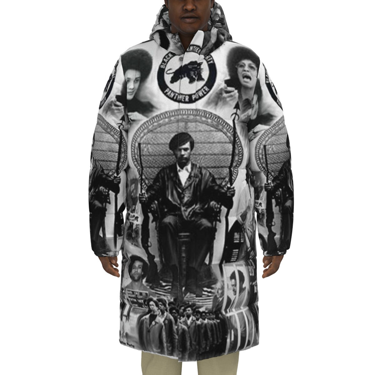 BLACC PANTHER PARTY Unisex Long Down Jacket