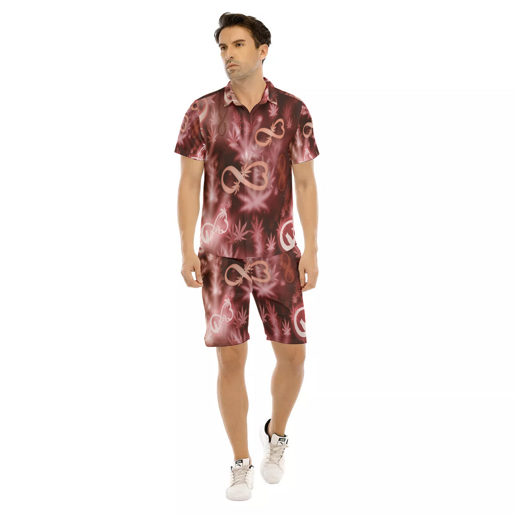 INFINITY RED Men's Short Sleeve Shirt Sets