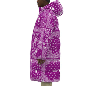 BANDANA MIX GRAPES Unisex Long Down Jacket