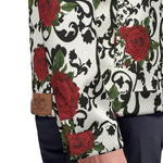 RED ROSES Unisex Lapel Jacket Cotton