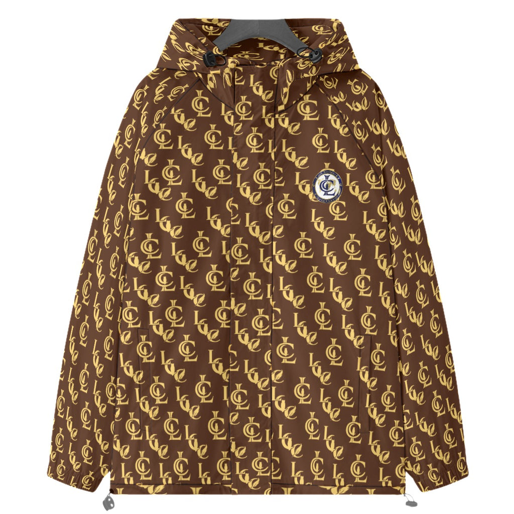 LCC NEW RICH BROWN Raglan Windbreaker With Zipper Closure