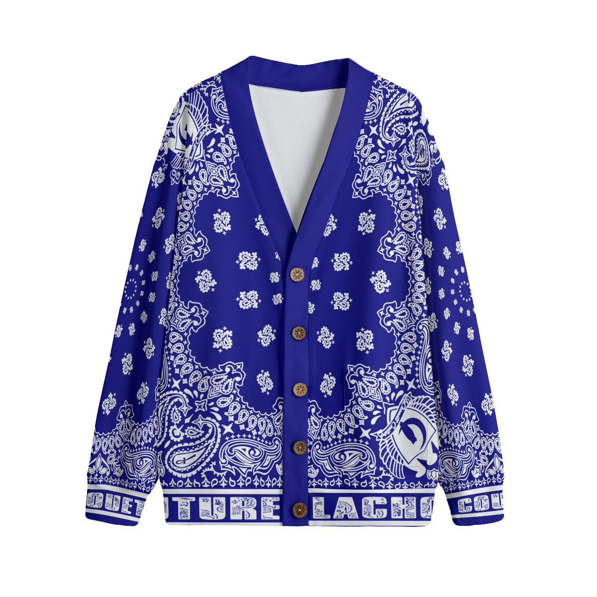 BANDANA Cs'UP Unisex V-neck Cardigan With Button Closure