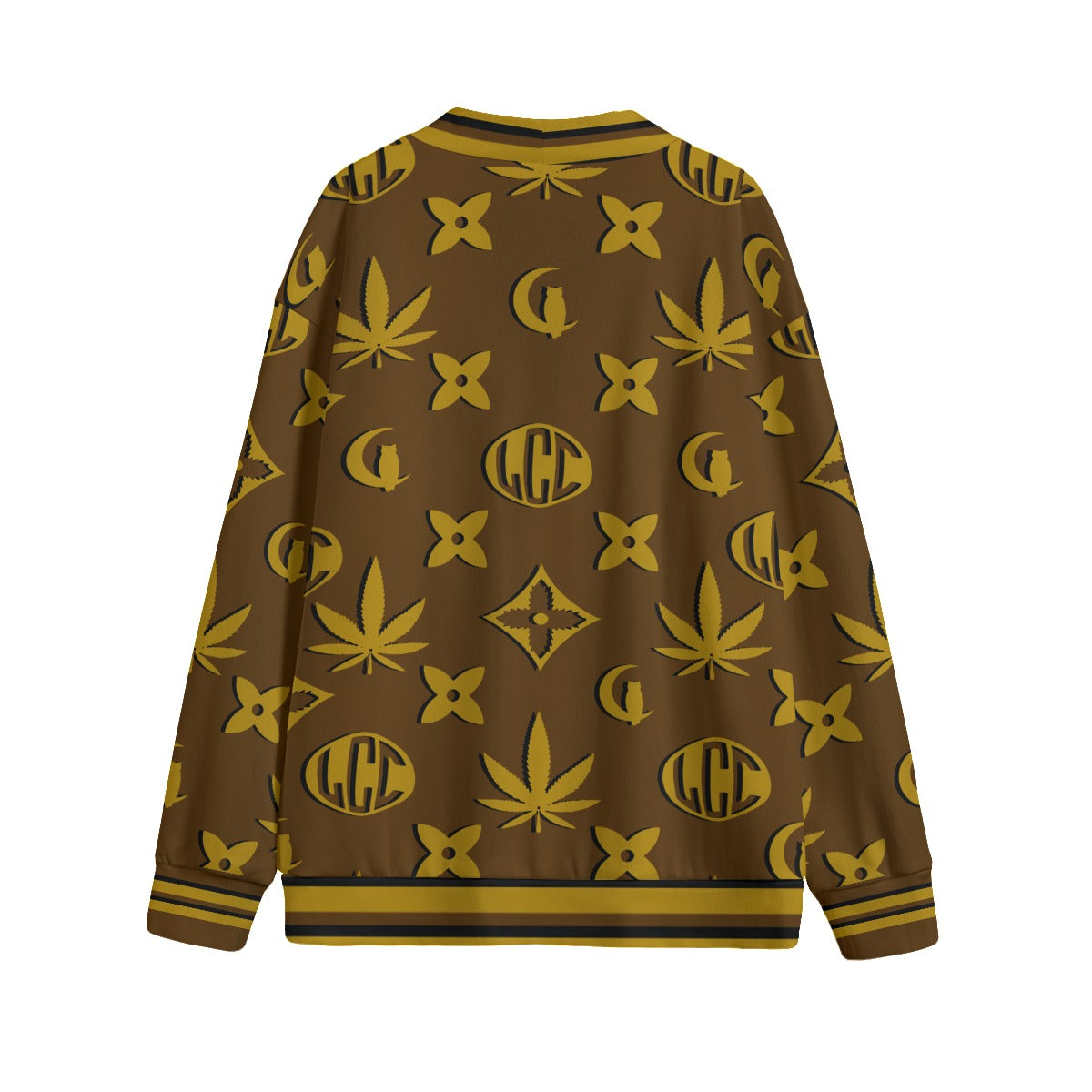 WEEDY LCC BRWNVT Unisex V-neck Cardigan With Button Closure