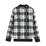 PLAID STYLE WHT Unisex Lapel Collar Sweater