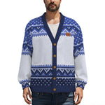 LCC KNITTED BLUE Unisex Cardigan With Button Closure