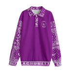 BANDANA MIX GRAPES Unisex Lapel Collar Sweater