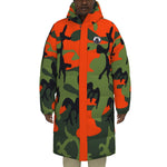 CAMOUFLAGE KAKI Unisex Long Down Jacket