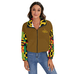 KENTE BUTAN BROWN Women's Zip Jacket