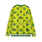 WEEDY YLW GREEN Unisex V-neck Cardigan With Button Closure