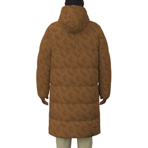 LCC BROWN Unisex Long Down Jacket
