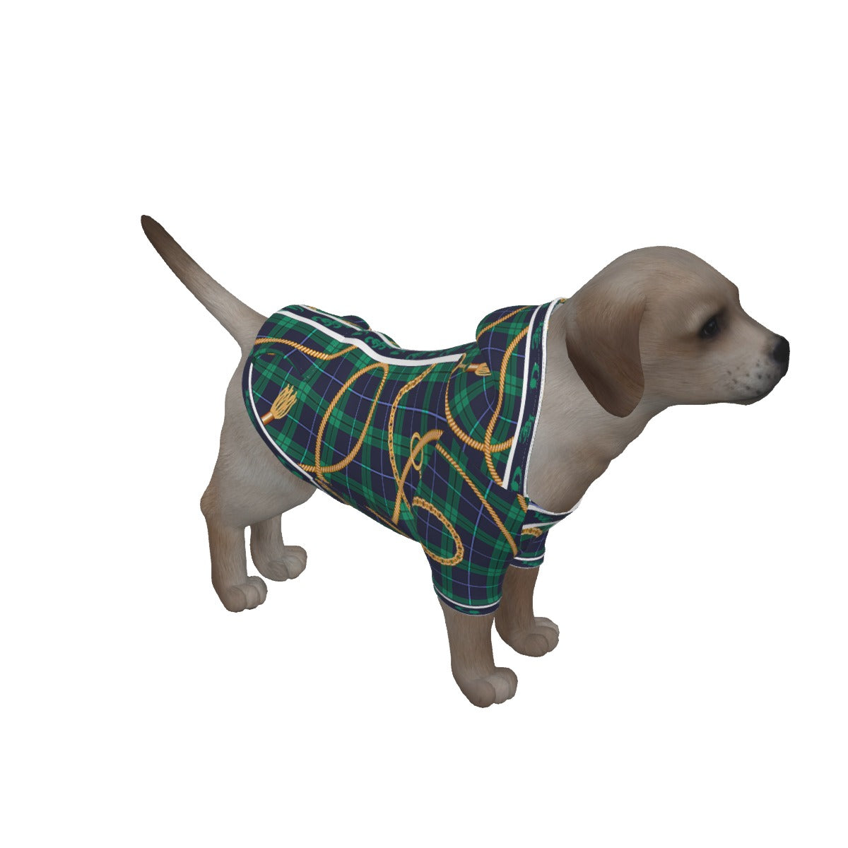 PLAID IN GOLD Dog's Pullover Hoodie