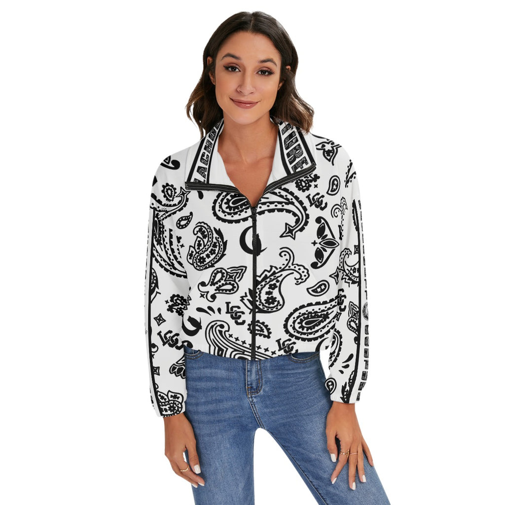 BANDANA PAISLEY WHT Women's Zip Jacket