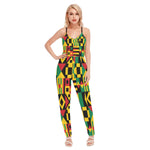 KENTE BUTAN Women's V-neck Cami Jumpsuit
