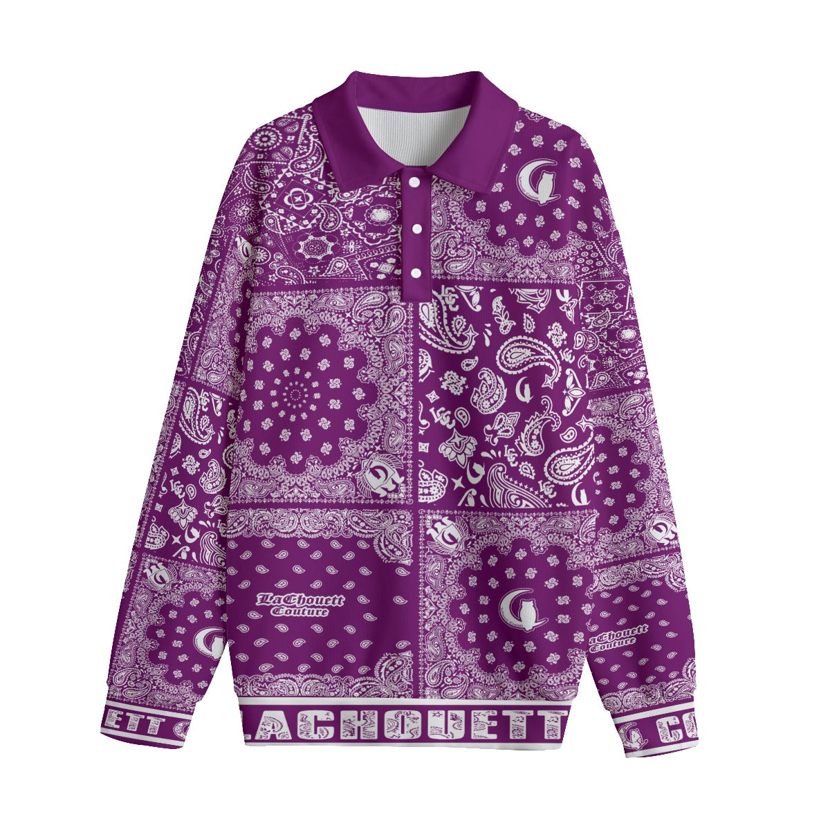 BANDANA MIX GRAPES Unisex Lapel Collar Sweater