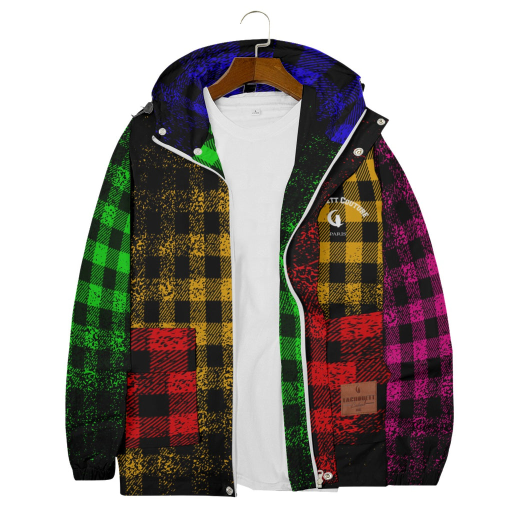 Dusty Multimix Windbreaker With Zipper Closure And Snap Button