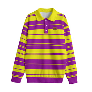 STRIPE UP KOBE Unisex Lapel Collar Sweater