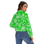 BANDANA PAISLEY GREEN Women's Zip Jacket