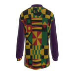 KENTE BUTAN PRPLE Men's Long Sleeve Polo Shirt
