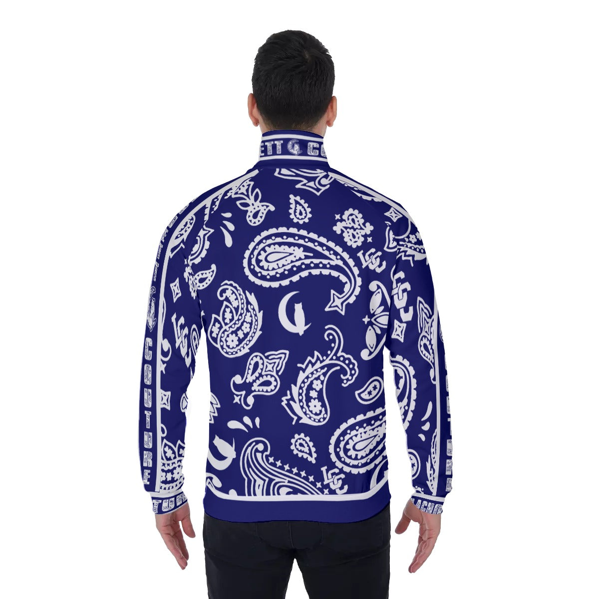 BANDANA PAISLEY NAVY Men's Stand Collar Jacket