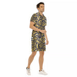 GORGEOUS LEAF BLUE Men's Short Sleeve Shirt Sets