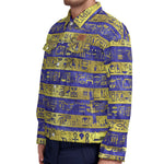 HIEROGLYPH GOLDENBLUE Unisex Lapel Jacket  Cotton
