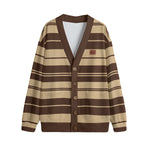 STRIPE UP LOCO Unisex V-neck Cardigan With Button Closure