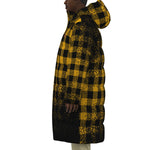 DUSTY PLAID YLW Unisex Long Down Jacket