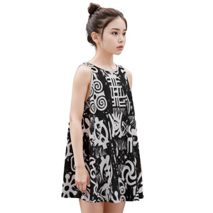 All-Over Print Kid's Sleeveless Dress | 180GSM Cotton