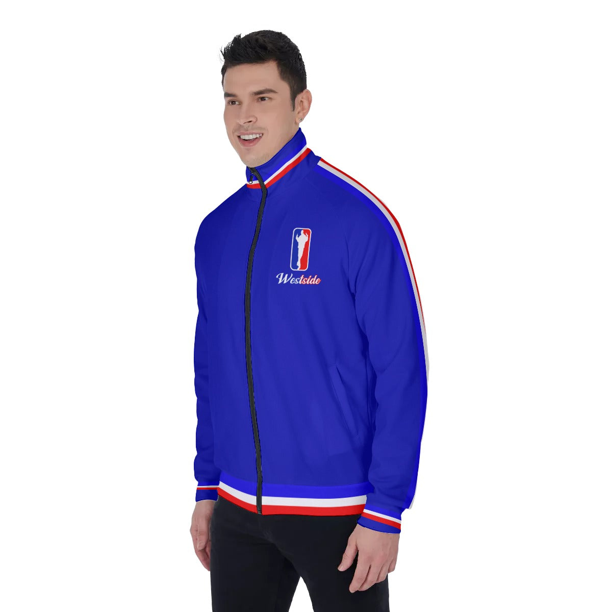 WESTSIDE BLUE Men's Stand Collar Jacket