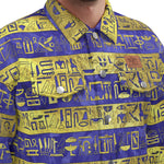 HIEROGLYPH GOLDENBLUE Unisex Lapel Jacket  Cotton