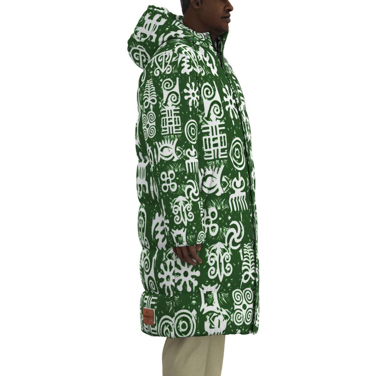 ADINKRA MIXGREEN Unisex Long Down Jacket