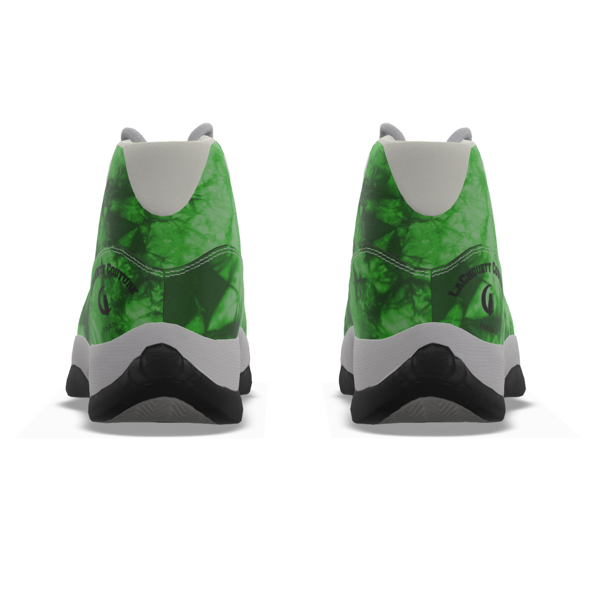 TIE DYE GREEN High Top Basketball Shoes