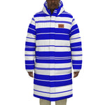 STRIPES BLUWHT Unisex Long Down Jacket