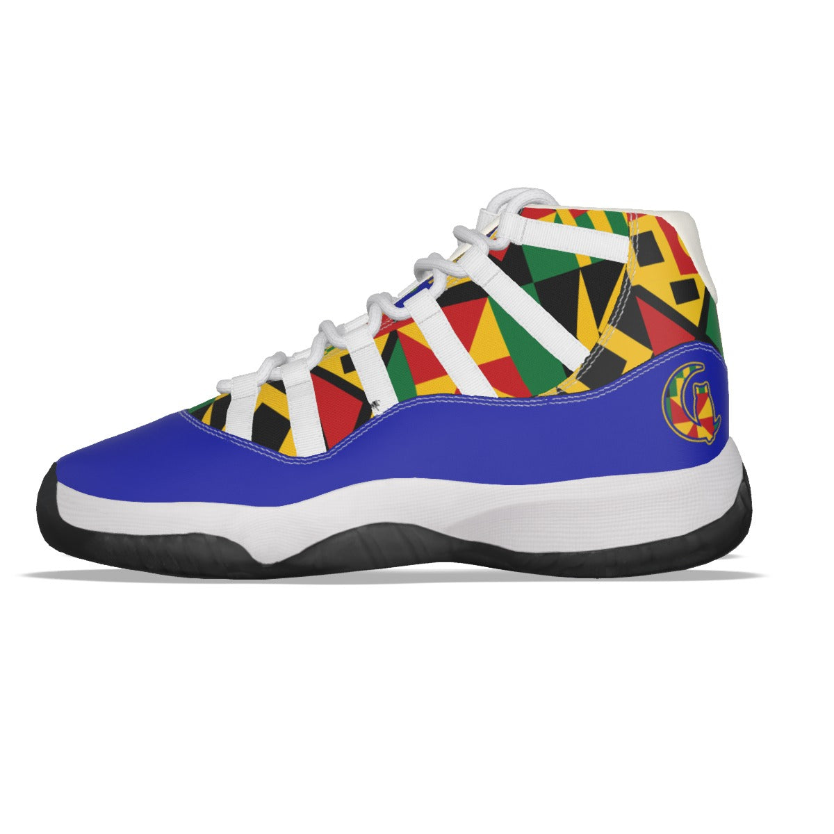 KENTE BUTAN BLUE High Top Basketball Shoes