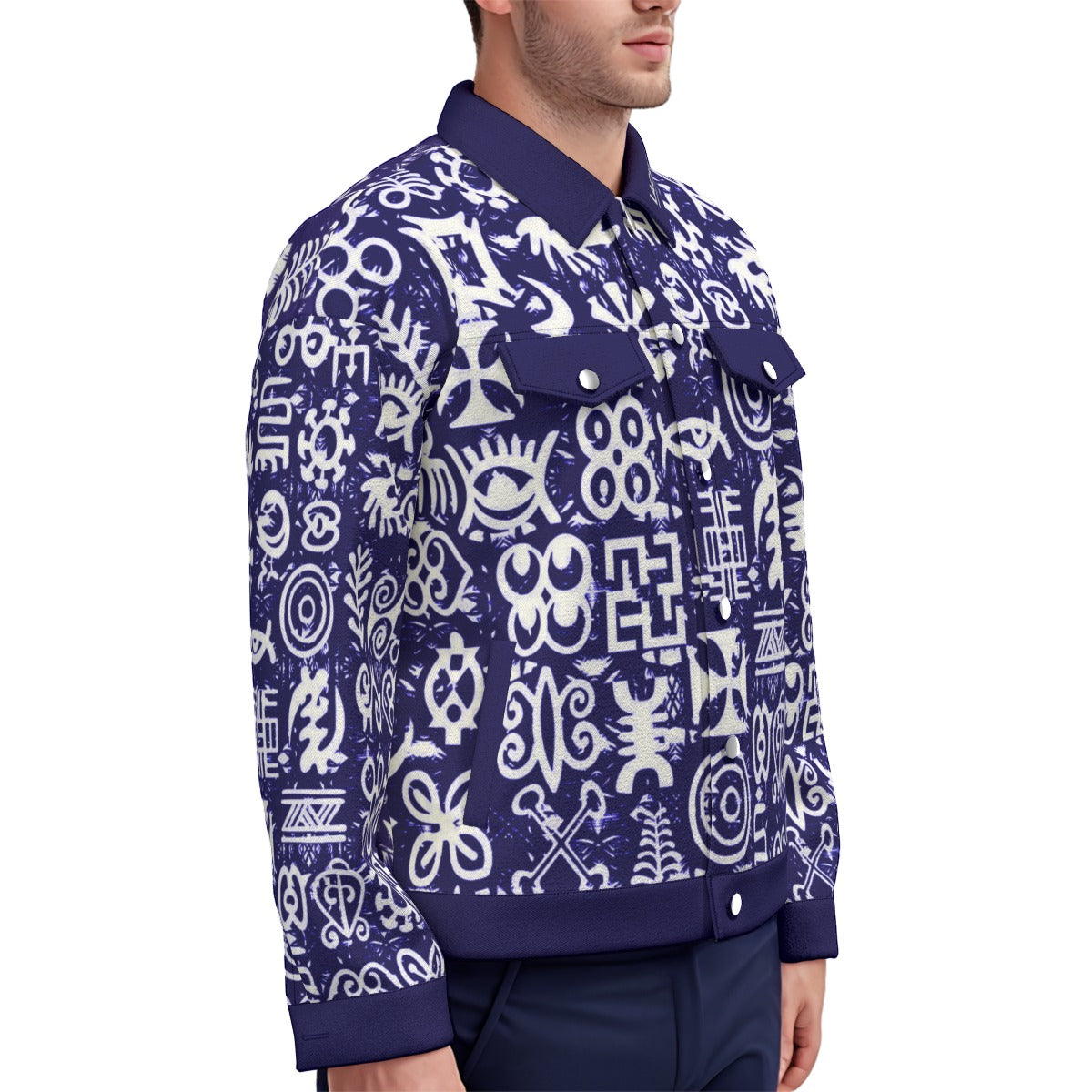 ADINKRA MXBLUE Unisex Lapel Jacket