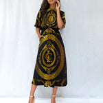 LCC RICH BLC Women's Elastic Waist Dress