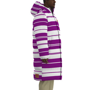 STRIPES GRAPES Unisex Long Down Jacket