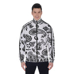 BANDANA PAISLEY WHT Men's Stand Collar Jacket