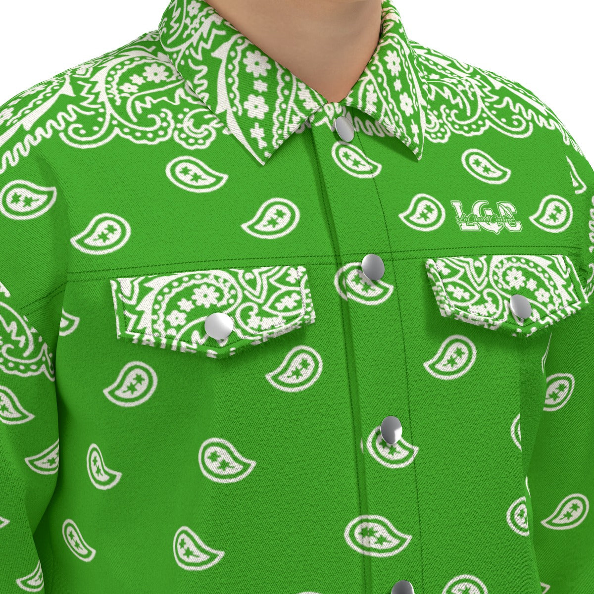 BANDANA FULLY GREEN Unisex Lapel Jacket