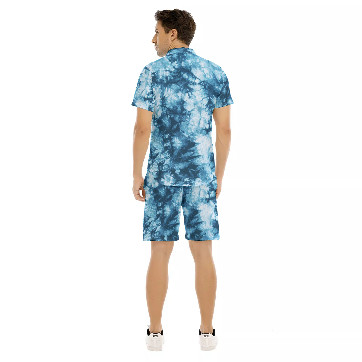 TIE DYE BLUE Men's Short Sleeve Shirt Sets
