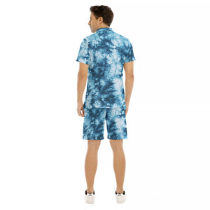 TIE DYE BLUE Men's Short Sleeve Shirt Sets