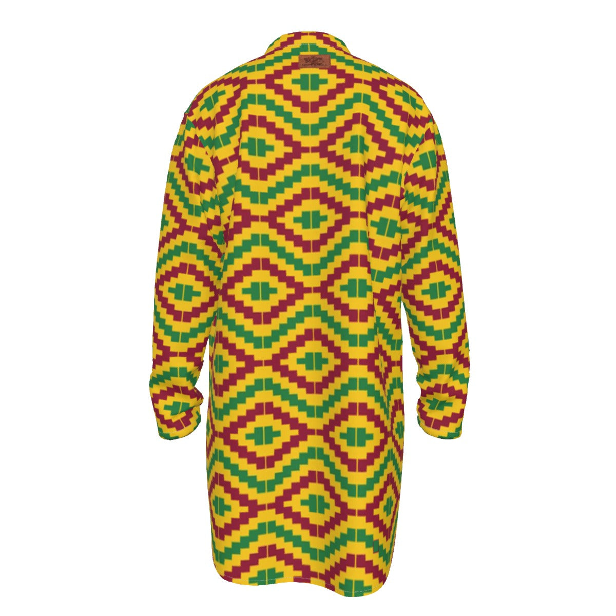 KENTE RASTA Men's Stand-up Collar Long Shirt